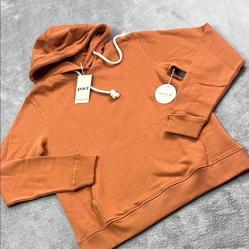 NEW Pact S Womens Orange Hoodie Unisex Amber Brown One-for-All Hoodie